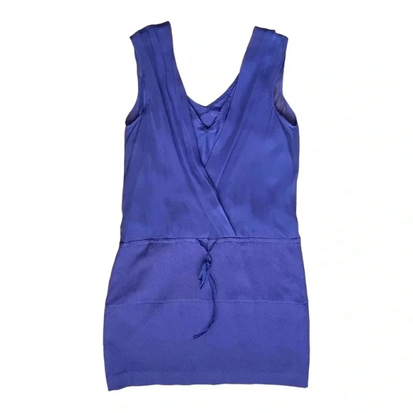 TRACY REESE Anthropologie Blue Sleeveless Silk Chiffon Shift Dress sz S - Picture 3 of 10